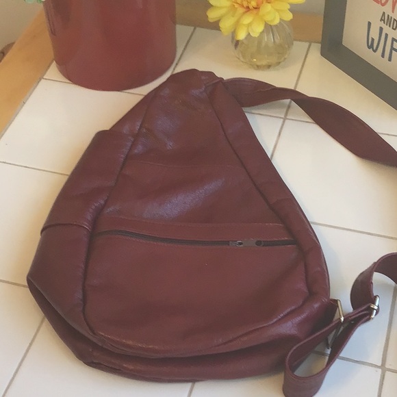 Maroon Genuine Leather Roomy Sling Bag - Picture 3 of 5
